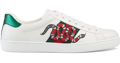 gucci sneakere snake|Gucci ace embroidered snake sneakers.